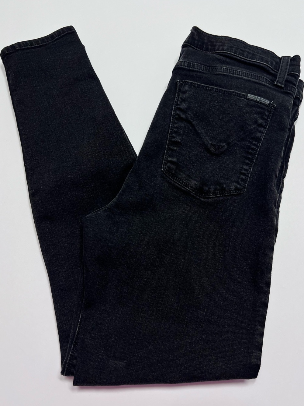 Hudson Blair Super Skinny Black Jeans Size 31 Coated Stretch Denim